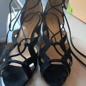 Michael Kors black suede heels